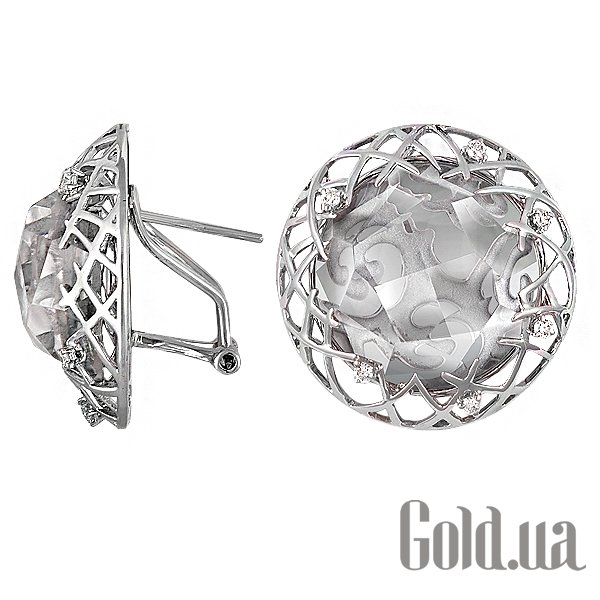 

Серьги Lurie Jewelry, Золотые серьги с бриллиантами и кристалами