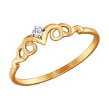 SOKOLOV Женское золотое кольцо с куб. цирконием, 1512492