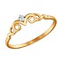SOKOLOV Женское золотое кольцо с куб. цирконием - фото 1