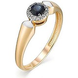 Женское золотое кольцо с бриллиантами и сапфиром, 1628716