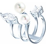 Женское серебряное кольцо с куб. циркониями и жемчугом, 1669420
