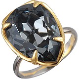 Женское серебряное кольцо с кристаллом Swarovski в позолоте, 1671212