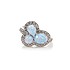 Женское серебряное кольцо с куб. циркониями и синт. опалами - фото 1