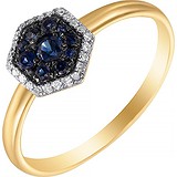 Женское золотое кольцо с бриллиантами и сапфирами, 1685292