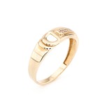 Жіноча золота каблучка з куб. цирконіями, 1699372