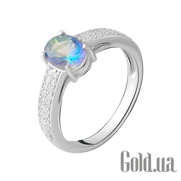 

Женские кольца Fresh Jewelry, Женское серебряное кольцо с куб. циркониями и синт. топазом, 17.5