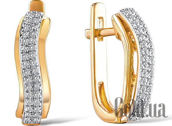 

Серьги Lurie Jewelry, Серебряные серьги с куб. циркониями в позолоте