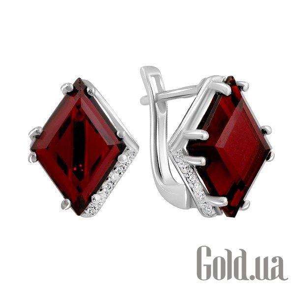 

Серьги Fresh Jewelry, Серебряные серьги с куб. циркониями и гранатами