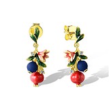 Серебряные серьги с эмалью и шпинелью, 1792300