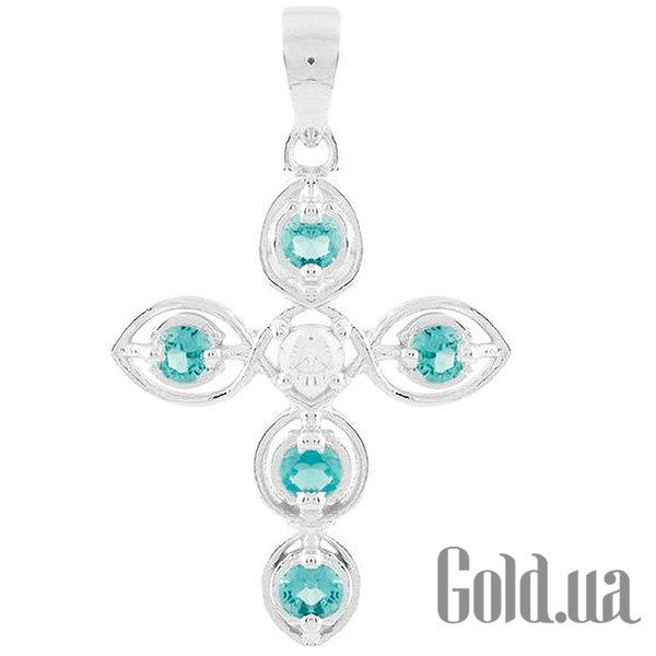 

Кулон-крестик Fresh Jewelry, Серебряный кулон с топазами и куб.цирконием
