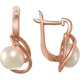 Срібні сережки з прісн. перлами в позолоті, 1531949