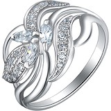 Женское серебряное кольцо с куб. циркониями, 1614381