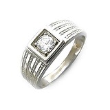 Мужское серебряное кольцо с куб. цирконием, 1620269