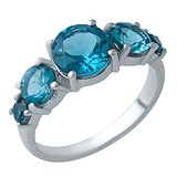 Женское серебряное кольцо с топазами