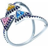 Женское серебряное кольцо с куб. циркониями, 1669421