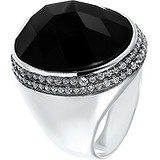 Женское серебряное кольцо с куб. циркониями и ювелирным стеклом, 1676589