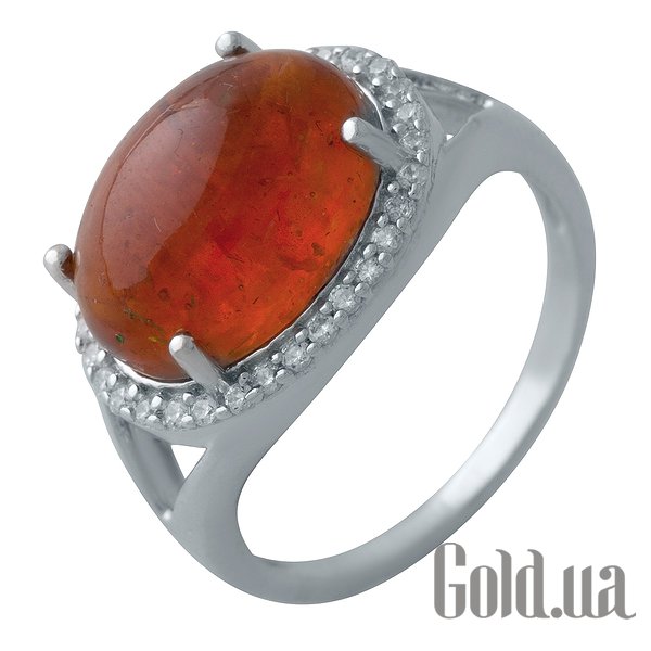 

Женские кольца Fresh Jewelry, Женское серебряное кольцо с янтарем и куб. циркониями, 19