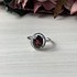 Женское серебряное кольцо с гранатом и куб. циркониями - фото 2
