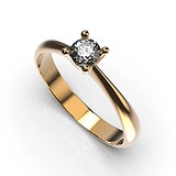 Золотое кольцо с бриллиантом, 1768237
