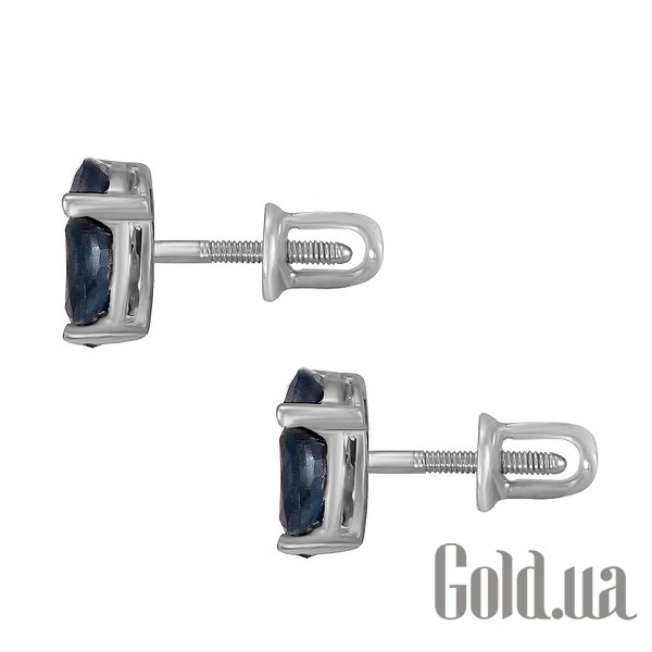 Сережки гвоздики Lurie Jewelry Золоті сережки з діамантами і сапфірами