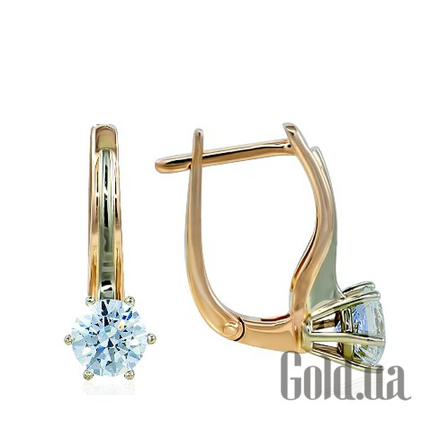 

Серьги Украина, Золотые серьги с кристаллами "Swarovski"