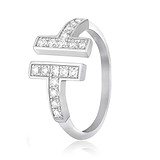 Женское серебряное кольцо с куб. циркониями, 823341