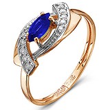 Женское золотое кольцо с сапфиром и бриллиантами, 1554222