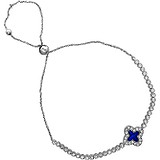 Женский серебряный браслет с куб. циркониями и эмалью, 1555246