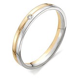 Золотое обручальное кольцо с бриллиантом, 1603118