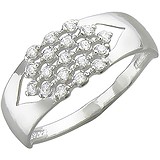 Женское серебряное кольцо с куб. циркониями, 1615406
