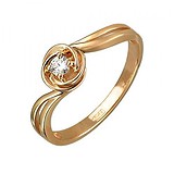Золотое кольцо с бриллиантом, 1618990