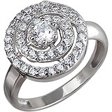 Женское серебряное кольцо с куб. циркониями, 1620782