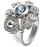Женское золотое кольцо с бриллиантами и топазами, 1640750