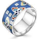 Женское серебряное кольцо с куб. циркониями и эмалью, 1651758