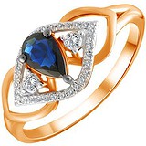 Женское золотое кольцо с бриллиантами и сапфиром, 1700910