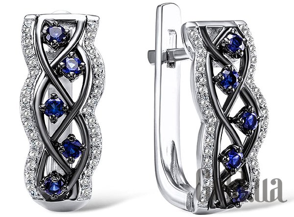 

Серьги Lurie Jewelry, Серебряные серьги с куб. циркониями