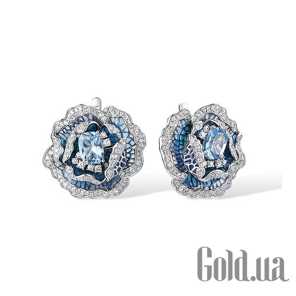 

Серьги Lurie Jewelry, Серебряные серьги с горным хрусталем и куб. циркониями
