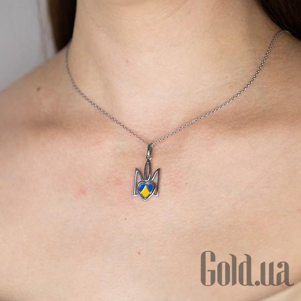 Серебряный кулон с цепочкой с эмалью DIA3400877 – изображение 3