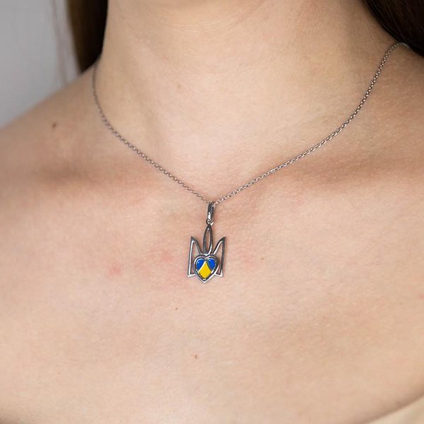 Серебряный кулон с цепочкой с эмалью DIA3400877 – изображение 3