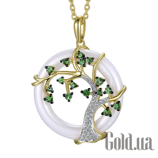 

Женский кулон Lurie Jewelry, Золотой кулон с бриллиантами , гранатами и керамикой