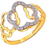 Женское золотое кольцо с куб. циркониями, 1609263