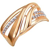Женское золотое кольцо с куб. циркониями, 1610799