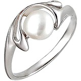 Женское серебряное кольцо с культив. жемчугом, 1612335