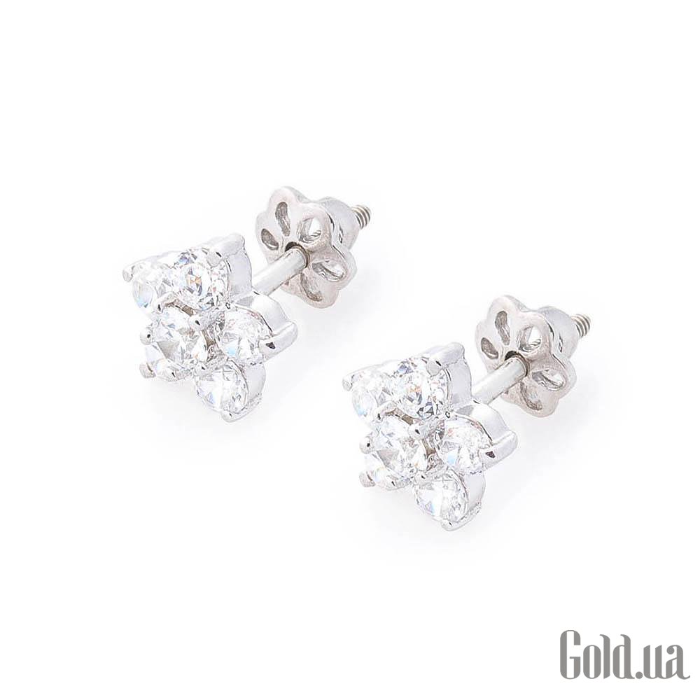 Серебряные серьги с куб. циркониями onx121482 – изображение 2
