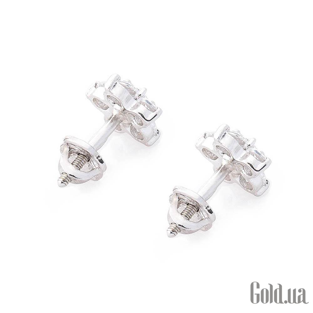 Серебряные серьги с куб. циркониями onx121482 – изображение 3