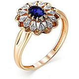 Женское золотое кольцо с сапфиром и бриллиантами, 1667375