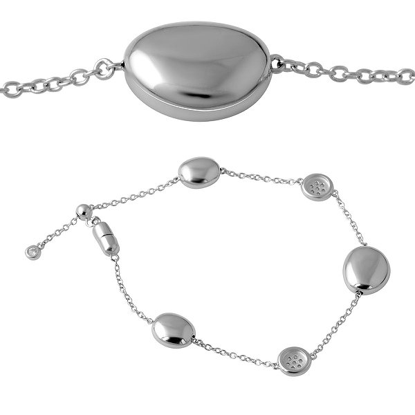 Женский серебряный браслет с куб. циркониями