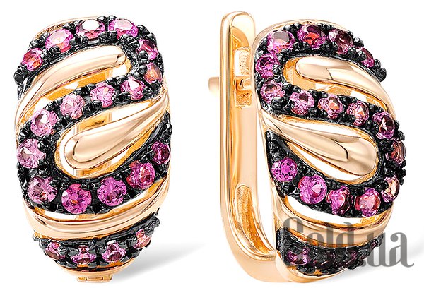 

Серьги Lurie Jewelry, Серебряные серьги с сапфирами в позолоте