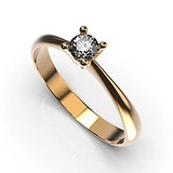 Золотое кольцо с бриллиантом, 1768239