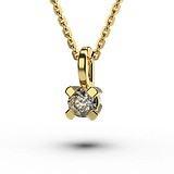 Золотой кулон с цепочкой с бриллиантом, 1768495